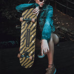 Skate Tigre de zebra-zebra, de raça branca e Dourada com<br><div class="desc">Tabuleiro com tigre preto e dourado para mulheres e raparigas.</div>