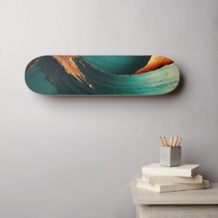 Skate Tinta a Óleo Abstrata com Impasto Grosso