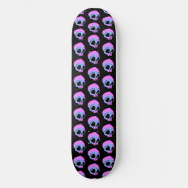 Skate Tiny Blue Pink Crânios de desenho em preto