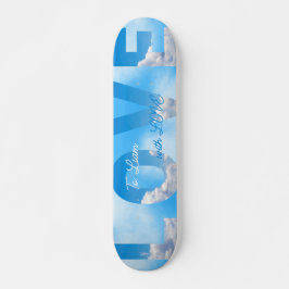 Skate Tipografia Romântica de Céu Sonhador AMOR