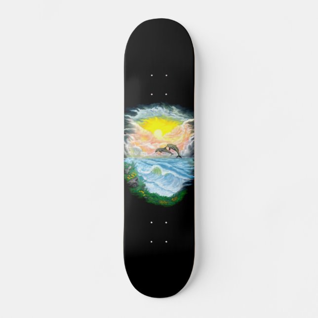 Skate Tocando golfinhos ao sol (Frente)