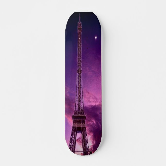 Skate Torre Eiffel no céu da luz do sol (Frente)
