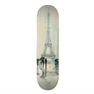 Skate Torre Eiffel Paris na chuva