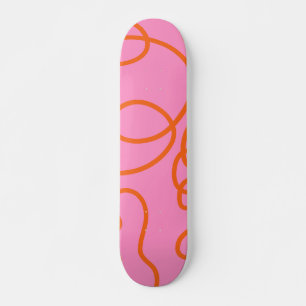 Skate Traços De Pincel E Abstrato Laranja