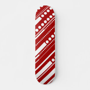 Skate Traços e pontos em vermelho e branco