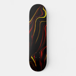 Skate Traços longos de ouro vermelho ondulado sobre fund