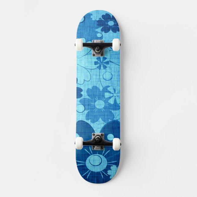 Skate Trendy Blue Flower Vintage (Frente)
