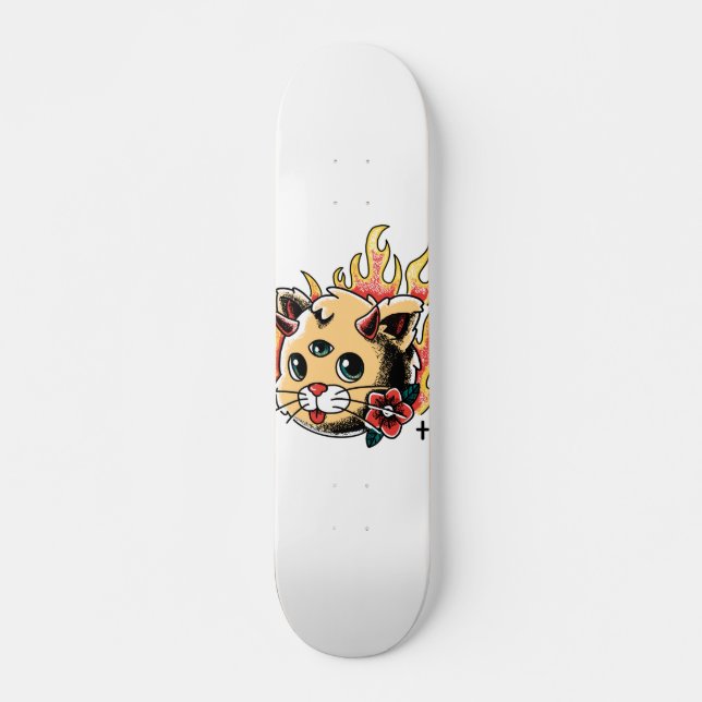 Skate Três Gatinhos Gatinhos Gelados Estilo De Tatuagem (Frente)