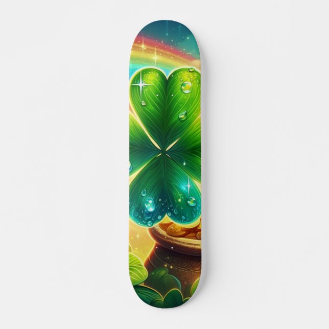 Skate Trevo do dia do Rainbow Saint Patrick (Frente)