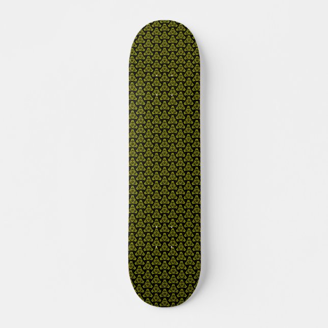 Skate Triângulo de Starship - v2 - Preto e Amarelo (Frente)
