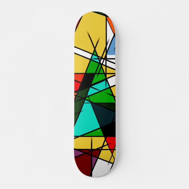 Skate Triângulo Moderno Colorido Geométrico  (Frente)
