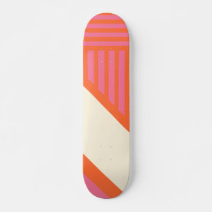 Skate Triângulo Stripes em rosa, laranja e creme