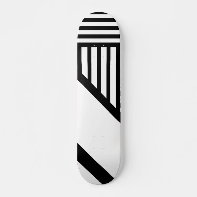 Skate Triângulo strips em preto e branco (Frente)