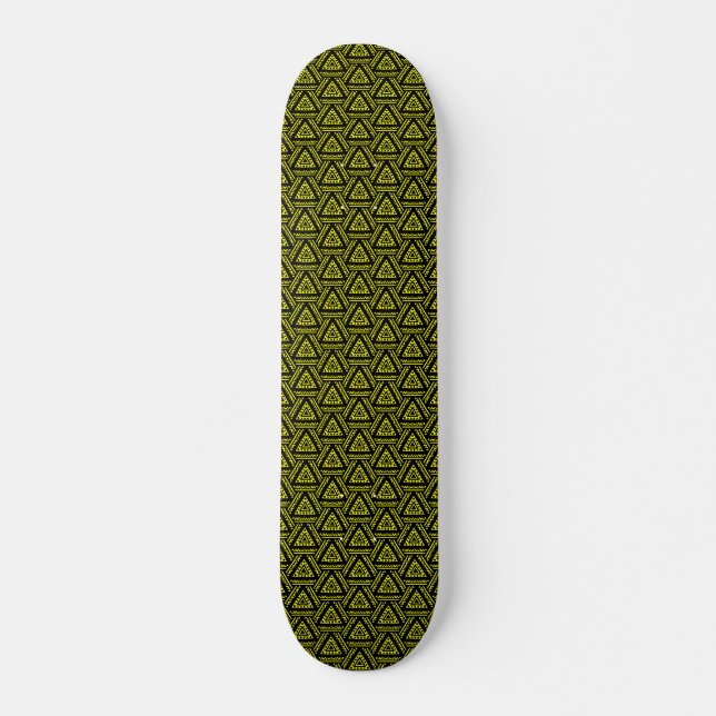 Skate Triângulos intertecidos v1 - preto e amarelo (Frente)