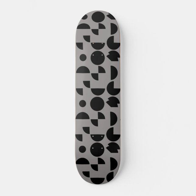 Skate Tribal Geométrico Moderno da Cinza Negra (Frente)