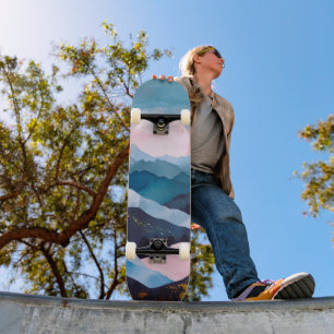 Skate Trilha de Água Minimalista Dourada