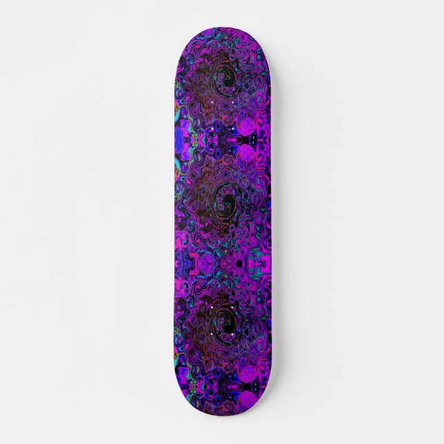 Skate Trippy Black and Magenta Retro Liquid Swirl (Frente)