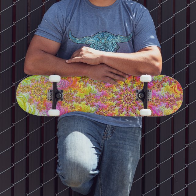 Skate Trippy Groovy Funky Psicodélico Fractal Explosão (Ao ar livre 3)