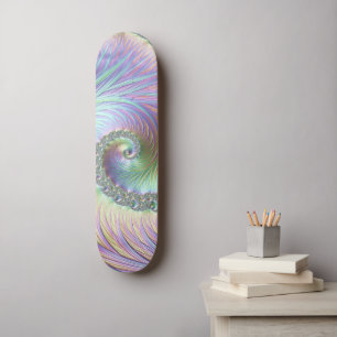 Skate Trippy Groovy Pastel Arco-Íris Espiral Arte Fracta