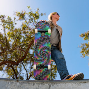 Skate Trippy Hippie Psicodélico Arco-íris Espiral Fracta