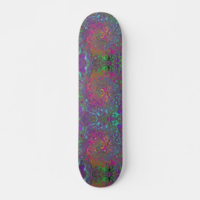 Skate Trippy Hot Pink Abstrato Retro Liquid Swirl (Frente)
