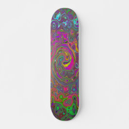 Skate Trippy Hot Pink Abstrato Retro Liquid Swirl