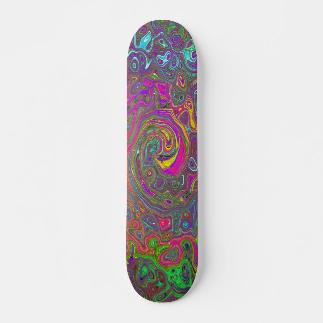 Skate Trippy Hot Pink Abstrato Retro Liquid Swirl (Frente)