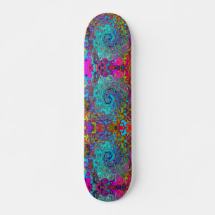 Skate Trippy Sky Blue Abstrato Retro Liquid Swirl