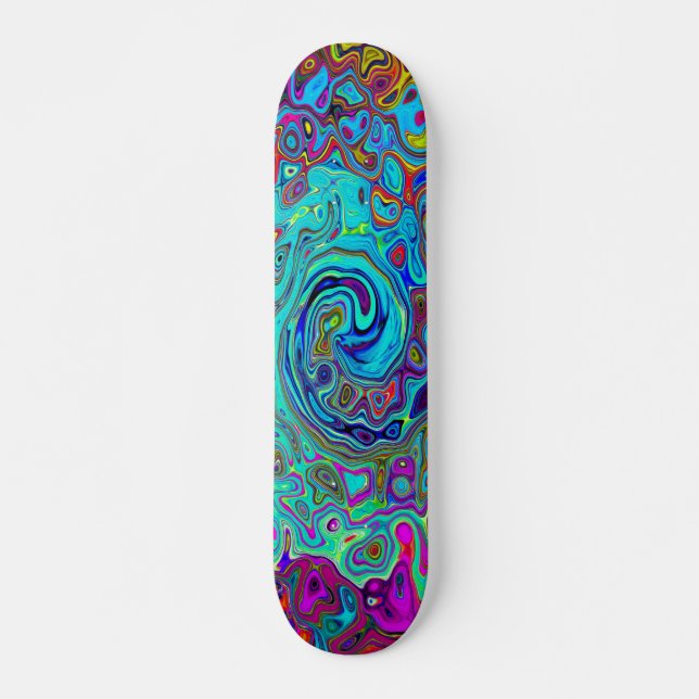 Skate Trippy Sky Blue Abstrato Retro Liquid Swirl (Frente)
