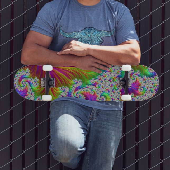 Skate Trippy Vibrante Ousado Trippy Arco-íris Espiral Fr (Ao ar livre 3)