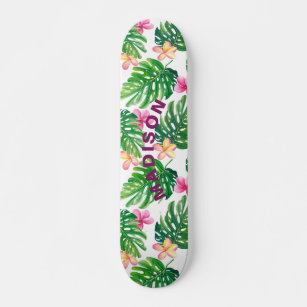 Skate Tropical Floral Moderna Girly Personalizada