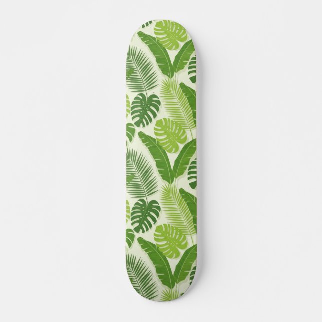 Skate Tropical Leaves & Monstera Seamless Pattern (Frente)
