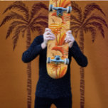Skate Tropical Paradise retro<br><div class="desc">Paleta retrô quente e padrão de paraíso tropical</div>
