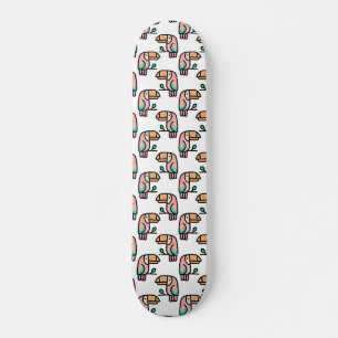 Skate tucano passarinho da selva padrão desenho animado