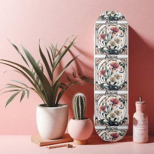 Skate Tulipa Art Nouveau Simétrica Pétalas Romântico Leg