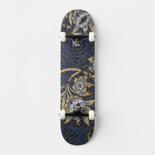 Skate tulipa william morris e padrão de tapeçaria selvag