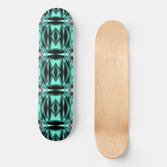 Skate Turim Branco Negro Ombre Abstrato Arte Moderna (Frente)