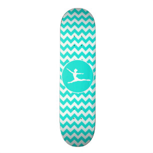 Skate Turquesa, Aqua Color Chevron; Balé