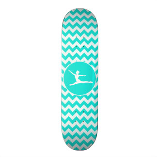 Skate Turquesa, Aqua Color Chevron; Balé