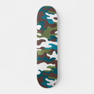 Skate Turquesa Branca de Camo Urbano de inverno