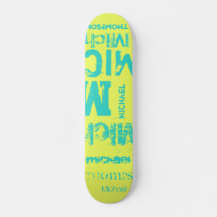 Skate Turquesa e Lemon Grunge Typografia Word Cloud