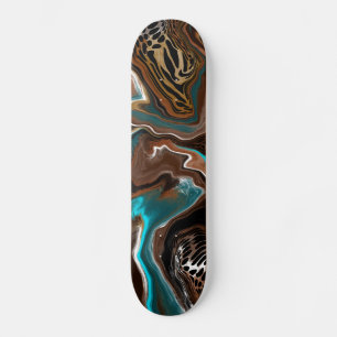 Skate Turquoise Safari Digital Fluid Art