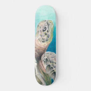 Skate Turtle Sea Watercolor Verde