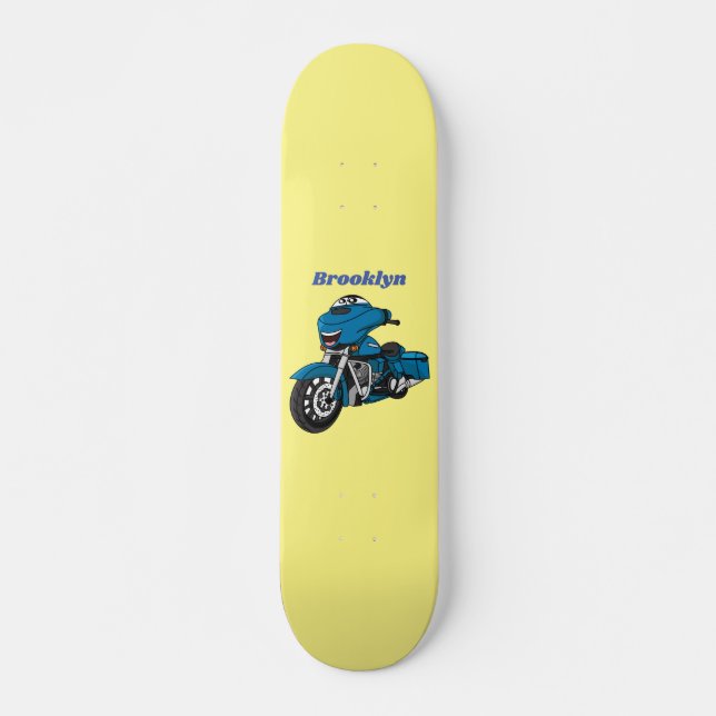 Skate Um desenho animado de moto azul e bonito (Frente)