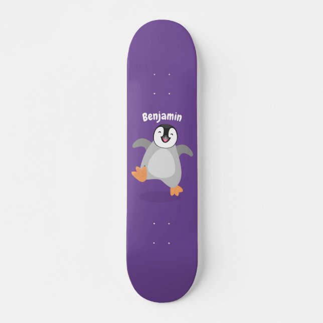 Skate Um desenho animado de pintinho de pinguim feliz e  (Frente)