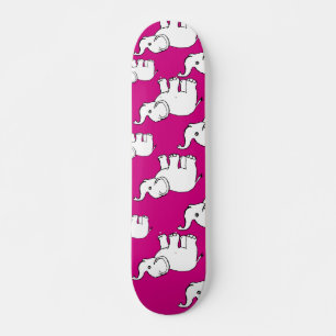 Skate Um desenho de elefante desenhado à mão rosa