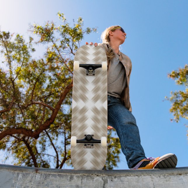Skate um padrão de verificação bege e branco em branco (Ao ar livre 1)