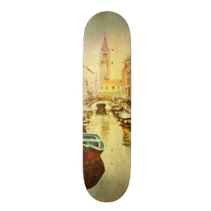 Skate Uma vista do canal com barcos e construções