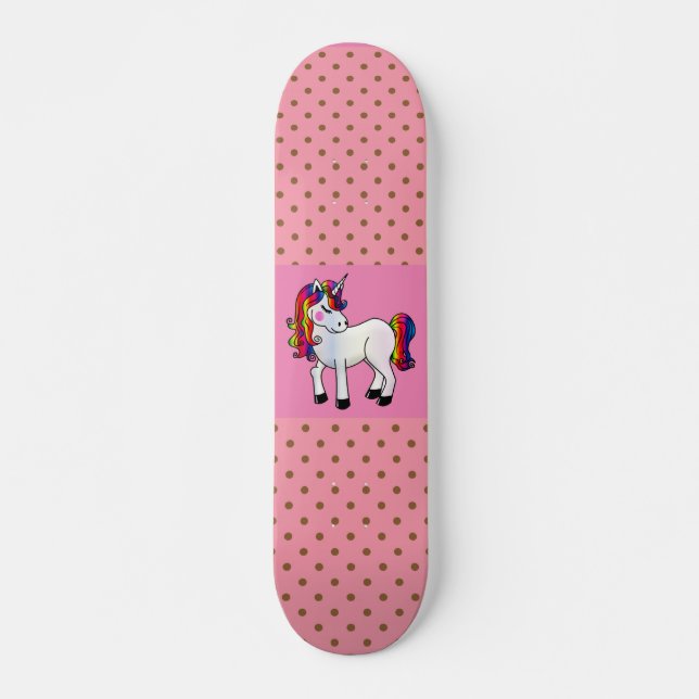 SKATE UNICORN PINK BOLINHAS SKATEBOARDS PARA GAROTAS (Frente)