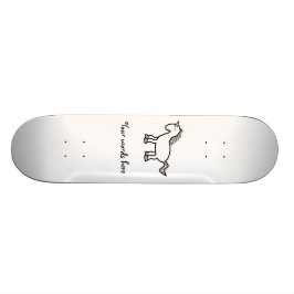 Skate Unicórnio branco do arco-íris